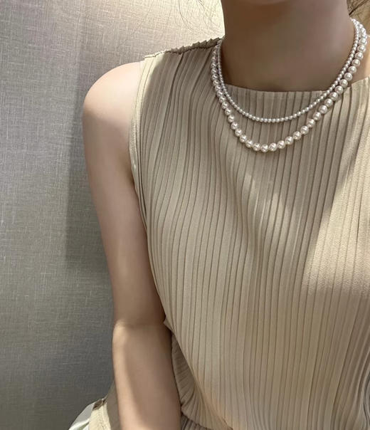 赵丽颖明星同款双层珍珠项链219001 商品图0