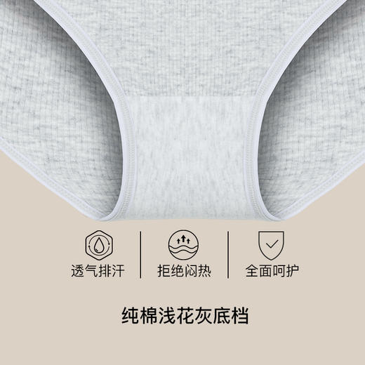 【满4条/7.5折】（中版）【秀黛】女罗纹棉平角裤女士内裤【1条】S5333020T【门店同款】【内裤非质量问题不退换】 商品图1