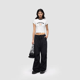 FDR官方店 徽章织带印花运动美式短款短袖t恤女夏季辣妹露脐上衣