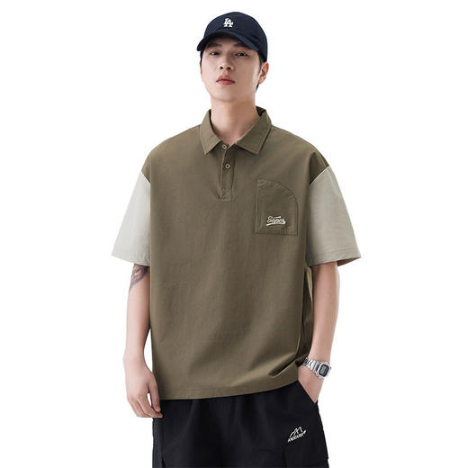 夏季新款POLO衫日系复古假口袋设计感撞色翻领短袖男    AY-D3607【AY-3607】 商品图4
