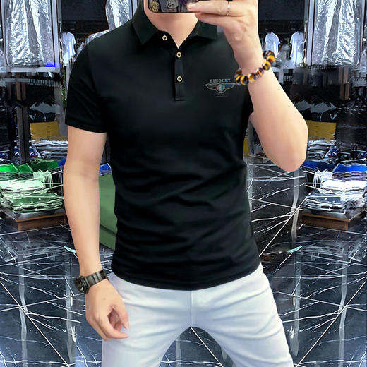 夏季男装polo衫潮流休闲修身短袖刺绣男士翻领t恤衫透气带领上衣   JYYP-Y626# 商品图3