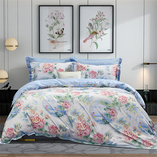 富安娜  磨毛四件套-江南芙蕖 商品图1