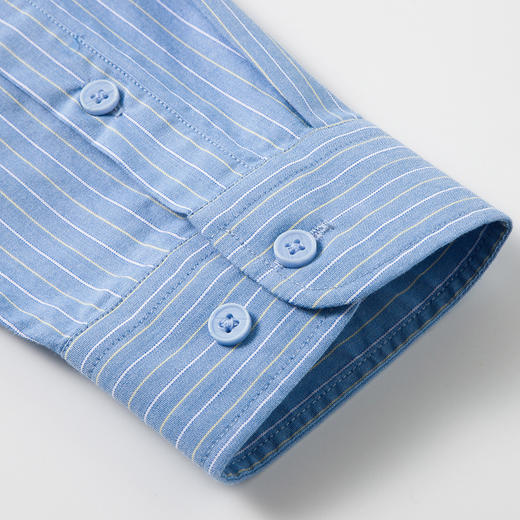 【100棉】罗蒙男士长袖衬衫简约大方时尚通勤职业衬衫百搭条纹舒适男休闲衬衣 商品图5