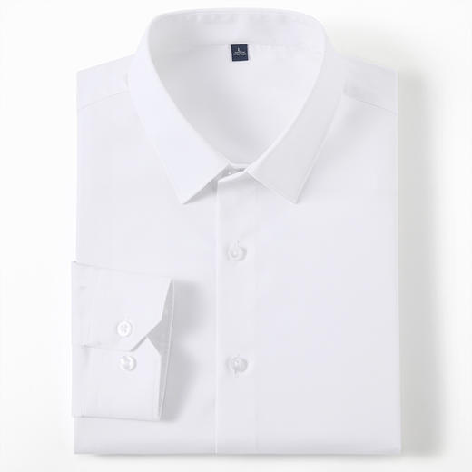 【莱赛尔弹力面料】罗蒙春秋男士经典翻领纯色长袖衬衫舒适百搭通勤上班职业男衬衣 商品图1