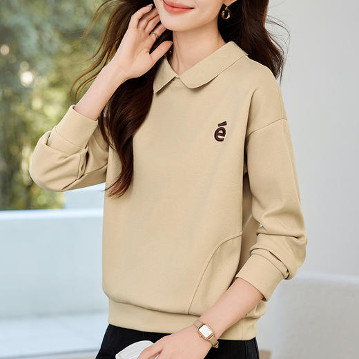 雀说翻领卫衣女薄款新款爆款紫色上衣时尚洋气减龄外套AL30066 商品图1