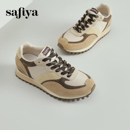 预售10天|Safiya/索菲娅2025复古百搭拼色透气轻便休闲运动阿甘鞋SFD1112073 商品图11