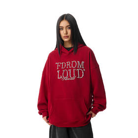 FDR官方店 美式钉珠连帽卫衣男女春秋季情侣装宽松运动上衣帽衫