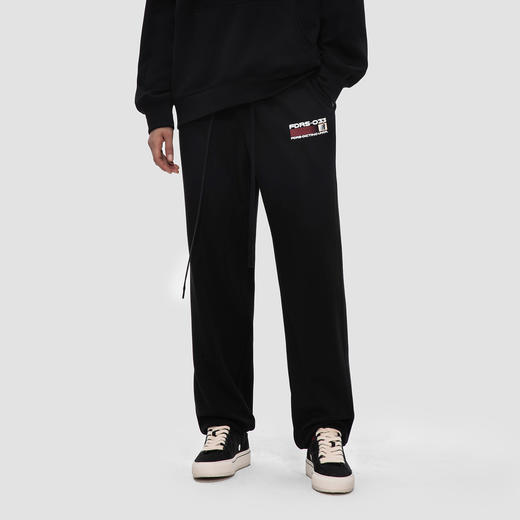 FDR 国潮美式旗帜印花休闲裤男女宽松直筒抽绳卫裤情侣运动长裤子 商品图1