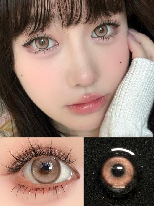 chocoing月抛 糖霜珍珠/浪漫粉酒/莫奈奶昔/青提奶糖/微光松露 14.5mm 一副2片 棕粉紫绿黑 商品图8