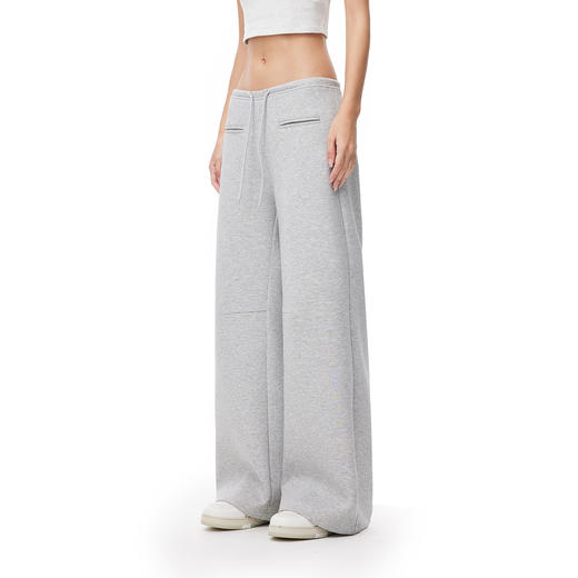 FDR官方店 空气层微喇裤女春季新款抽绳收腰宽松百搭长裤子 商品图0