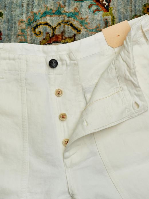 Fortela 白色亚麻工装裤 商品图2