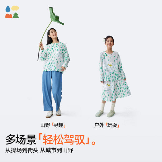 【富春江圆领/斜襟衬衫】森林棠25春款儿童宽松国风印花亲子款衬衫 商品图4