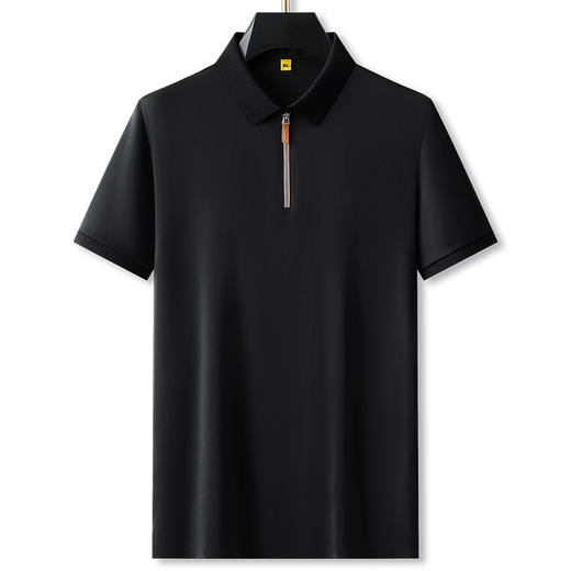 【桑蚕丝】【DG】大依优型大码拉链领短袖POLO衫体恤衫男夏季薄款桑蚕丝大码上衣胖子运动休闲 商品图9