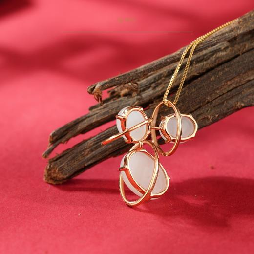 新疆国玉盟世玉【玉珠漫舞】金镶玉吊坠【带证书·顺丰物流】 商品图2