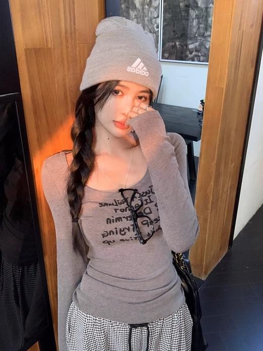 <曾小咸推荐> 辣妹字母U领长袖T 日常99/件 活动价59.99/件！【预售款，预计3-15天发货】 商品图13