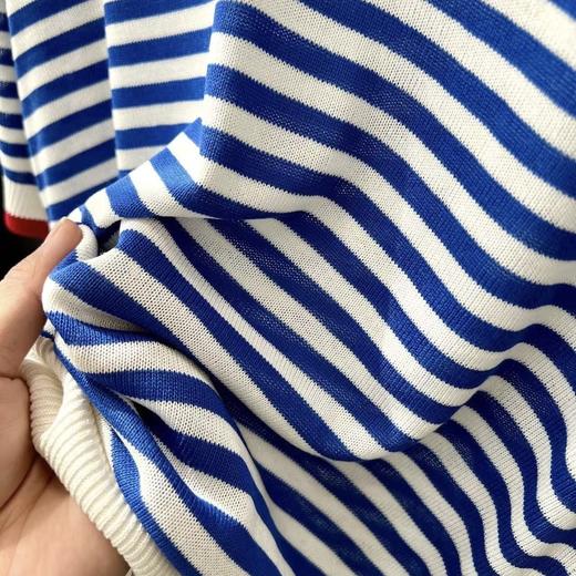 *【显瘦藏肉一绝】板绘法式经典条纹海魂衫 冰爽丝T恤 蓝白相撞永不过时的时髦元素 复古减龄优雅 凉爽又舒适 商品图4