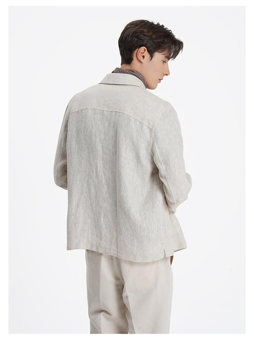 callisto进口原麻色低调老钱风翻领短外套 商品图4