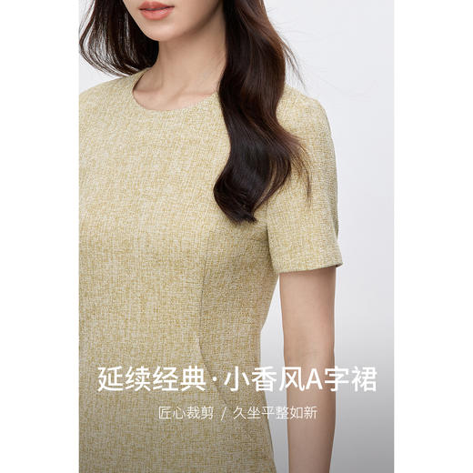 【内购】优雅通勤圆领弧形口袋显瘦短袖A字连衣裙-151L58250 商品图1