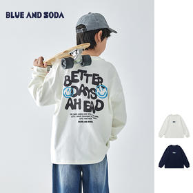 蓝汽水 2025春夏第一波新品纯色印花长袖T恤-860B256009JY