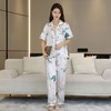 【新中式冰丝睡衣】高级感夏短袖长裤两件套 薄款开衫套装 家居服睡衣春夏【有书私享】 商品缩略图1