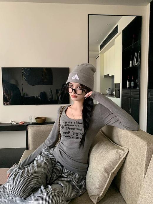 <曾小咸推荐> 辣妹字母U领长袖T 日常99/件 活动价59.99/件！【预售款，预计3-15天发货】 商品图4