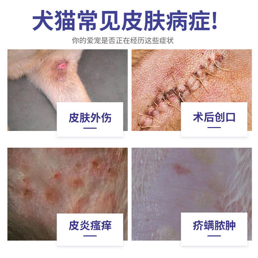 合宠硫酸新霉素软膏狗猫术后外伤感染细菌皮炎黑下巴趾间炎外耳道 商品图2