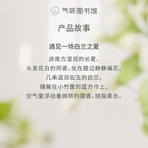 【花香调香水】气味图书馆淡香水一串玉兰香型50ml 商品图1