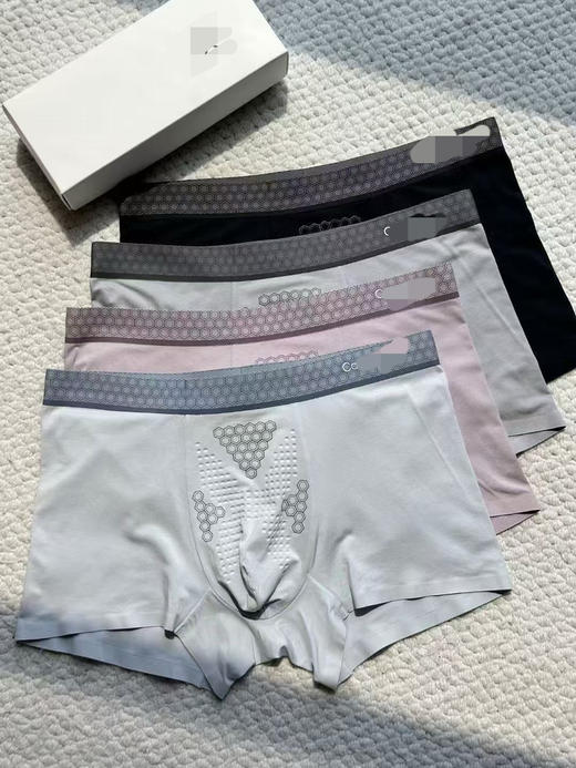 220-7 某K  7A抗菌男士平角内裤 舒适 四条装 不拆卖 老朱176/146穿2xl 商品图0