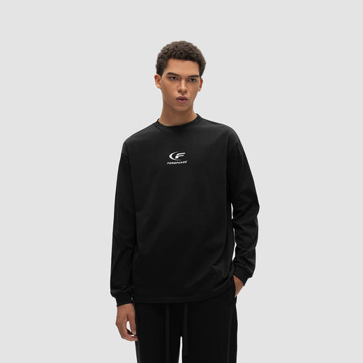 FDR 原创国潮月牙印花长袖t恤男女秋冬季潮牌美式情侣装打底上衣 商品图3