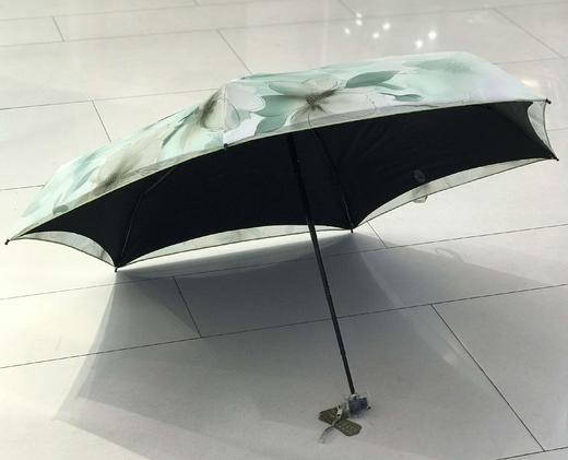 优品堂『墨羽』五折双层超轻肤感软糯布黑胶遮阳伞 商品图10
