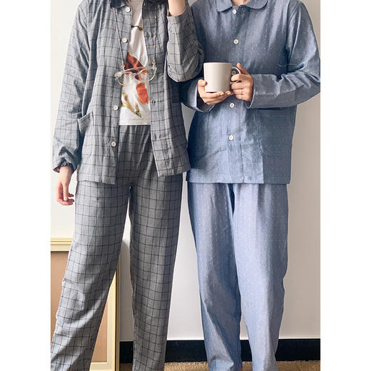【爱侣宅家服】 双层纱家居服情侣款 纯棉材质 轻薄透气 花样款式 男女可选 商品图3