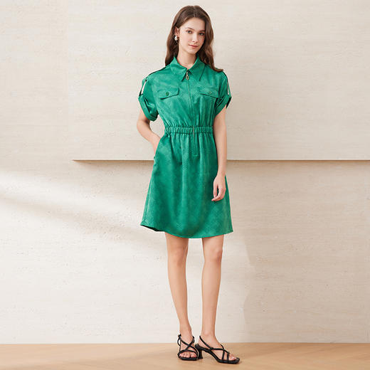 EITIE爱特爱春季新款纯色百搭收腰休闲连衣裙7707426 商品图4