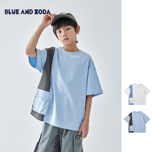 蓝汽水 2025春夏第一波新品撞色拼接T恤-860B256034JX 商品图0