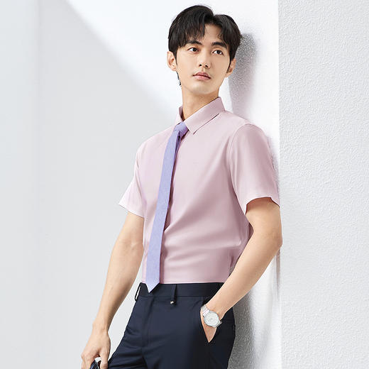 【含莫代尔】柒牌短袖衬衫男士2025夏季凉感防紫外线商务休闲衬衣128A71410 商品图2