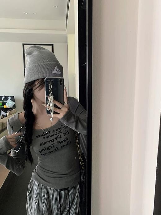 <曾小咸推荐> 辣妹字母U领长袖T 日常99/件 活动价59.99/件！【预售款，预计3-15天发货】 商品图10