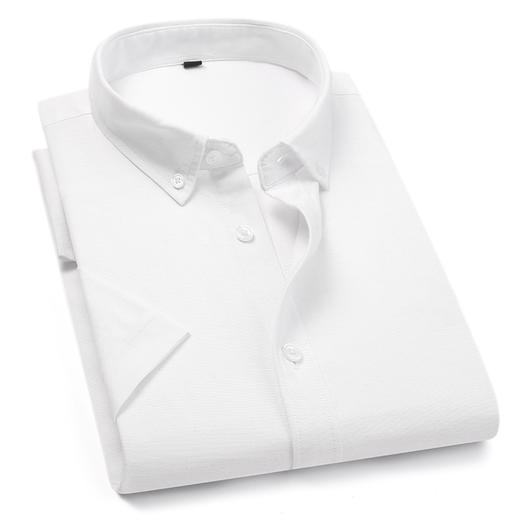 【牛津纺】罗蒙男士夏季短袖衬衫舒适百搭经典纯色简约休闲通勤上班男衬衫 商品图1