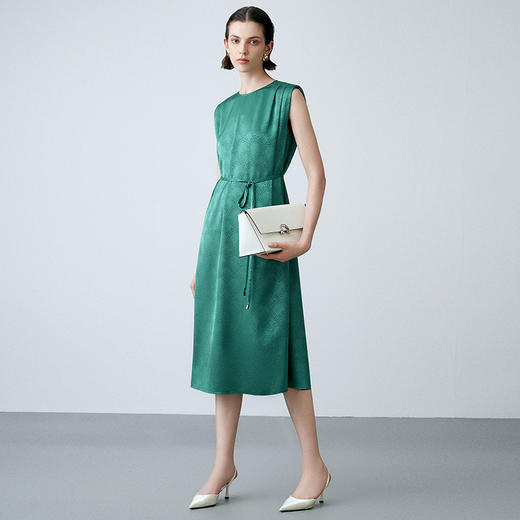 EITIE爱特爱夏新款系带飞袖优雅显瘦连衣裙7707427 商品图8