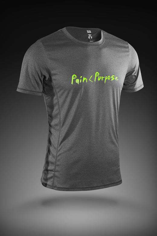 严素跑步TEE,疼痛不等式顶一顶男女款,轻量 短袖T恤 速干快干荧光色,严素态度 商品图1