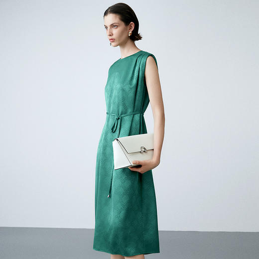 EITIE爱特爱夏新款系带飞袖优雅显瘦连衣裙7707427 商品图7