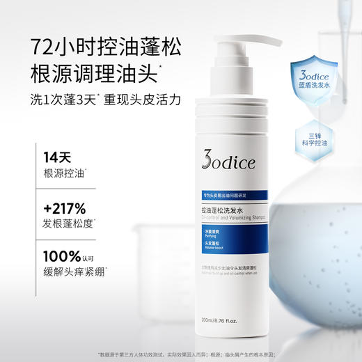 【油扁塌适用】3odice三蒂丝 控油蓬松洗发水 蓝盾洗发水 商品图1