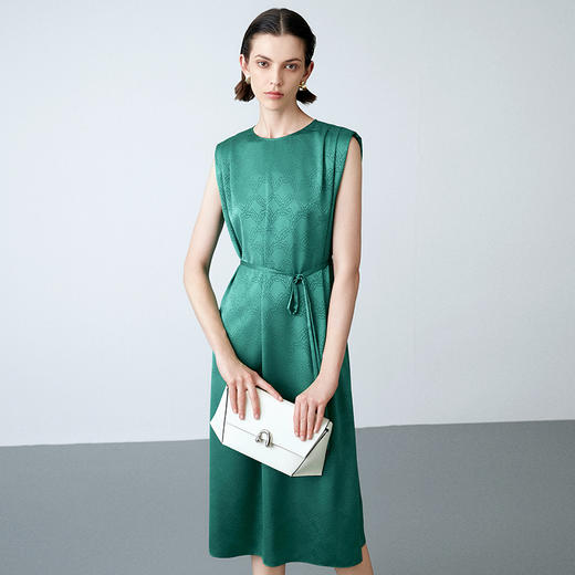EITIE爱特爱夏新款系带飞袖优雅显瘦连衣裙7707427 商品图6