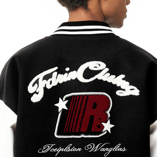 FDR官方店 美式复古R字魔术贴棒球服男女秋冬加厚情侣装夹克外套 商品图3