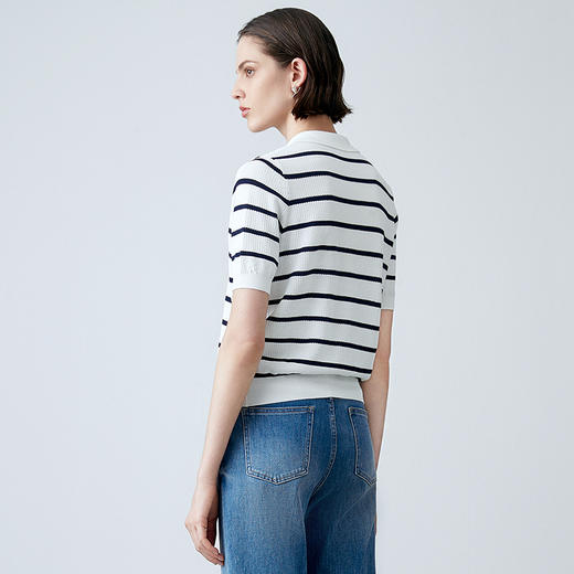 EITIE爱特爱夏季新款条纹显瘦百搭针织衫7701407 商品图5