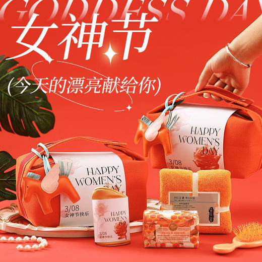 【三八妇女节好礼！今天的漂亮送给您】38女神节送公司员工生日福利伴手礼实用手提化妆包礼品套装。ry 商品图0