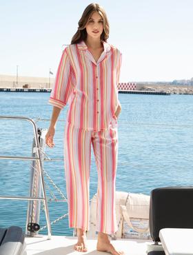 【粘纤梭织】SCHIESSER德国舒雅女士七分袖100%粘纤梭织套装31/24783H