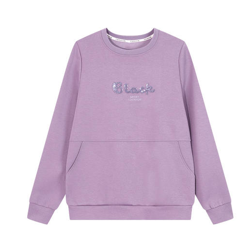 雀说圆领卫衣女新款秋季爆款时尚洋气上衣宽松高档正肩外套AL30131 商品图4