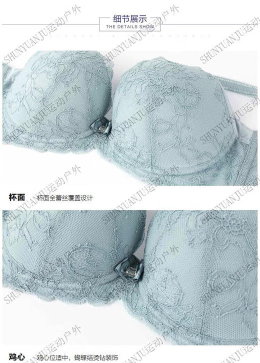 【3F】安莉芳小胸显大聚拢厚杯文胸掌托杯女士收副乳内衣EB1377 商品图6