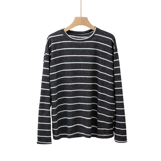 磨毛条纹长袖T 商品图1