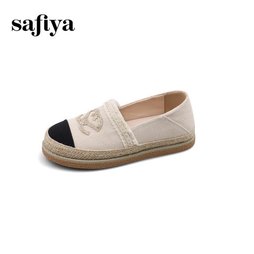 预售10天发|Safiya/索菲娅2025小香风绣花平底百搭懒人一脚蹬渔夫鞋SFD1112075 商品图7