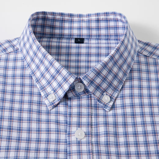 【100棉】罗蒙男士春款格纹长袖休闲衬衫简约舒适职场百搭通勤上班男衬衣 商品图3